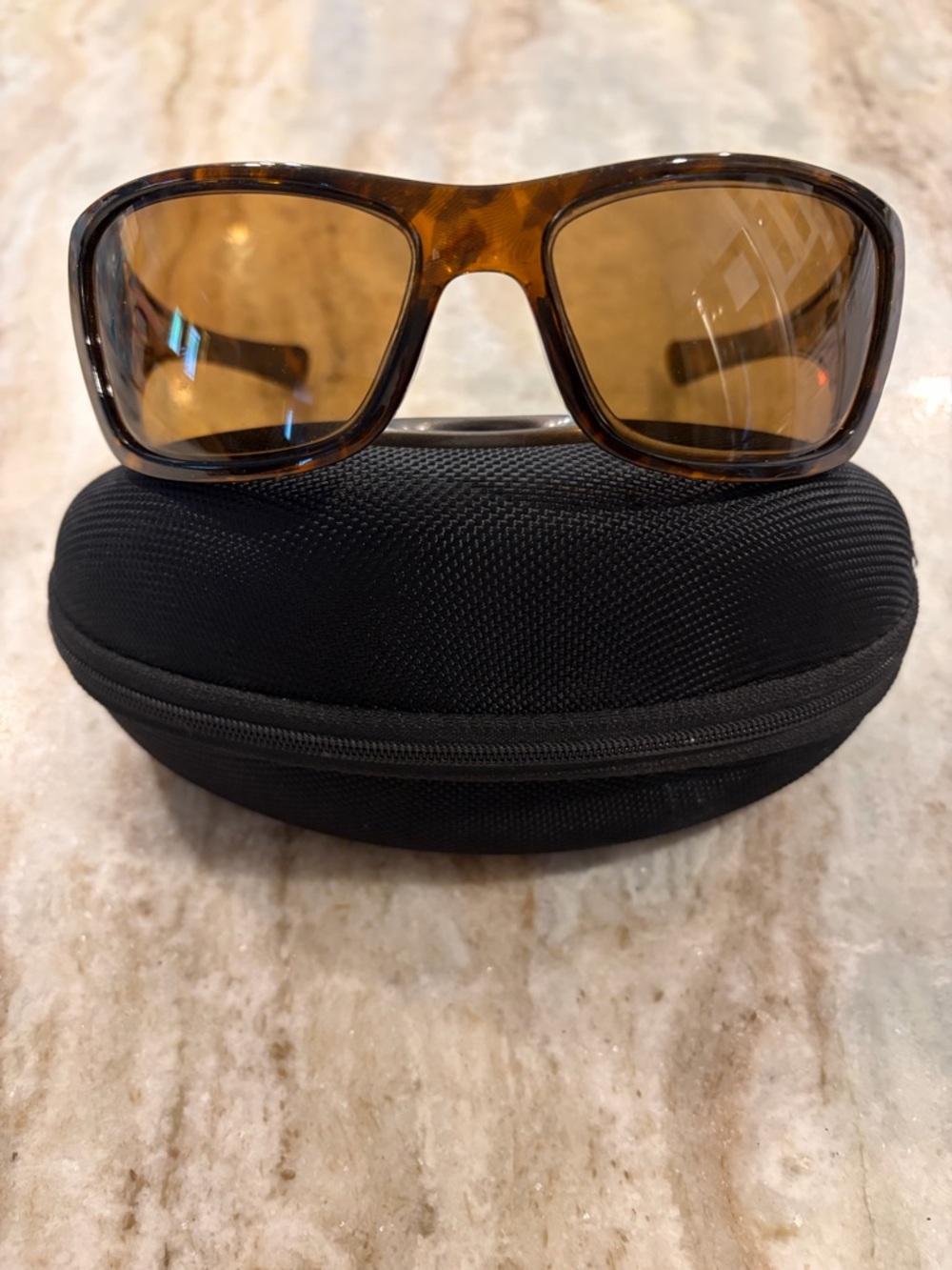 Oakley HIJINX Tortoise Shell Wraparound Sunglasses with Amber Lenses